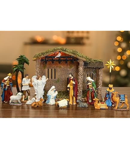 Amazon.com: Kurt Adler Porcelain 10-Piece Nativity Set, 3.5-Inch